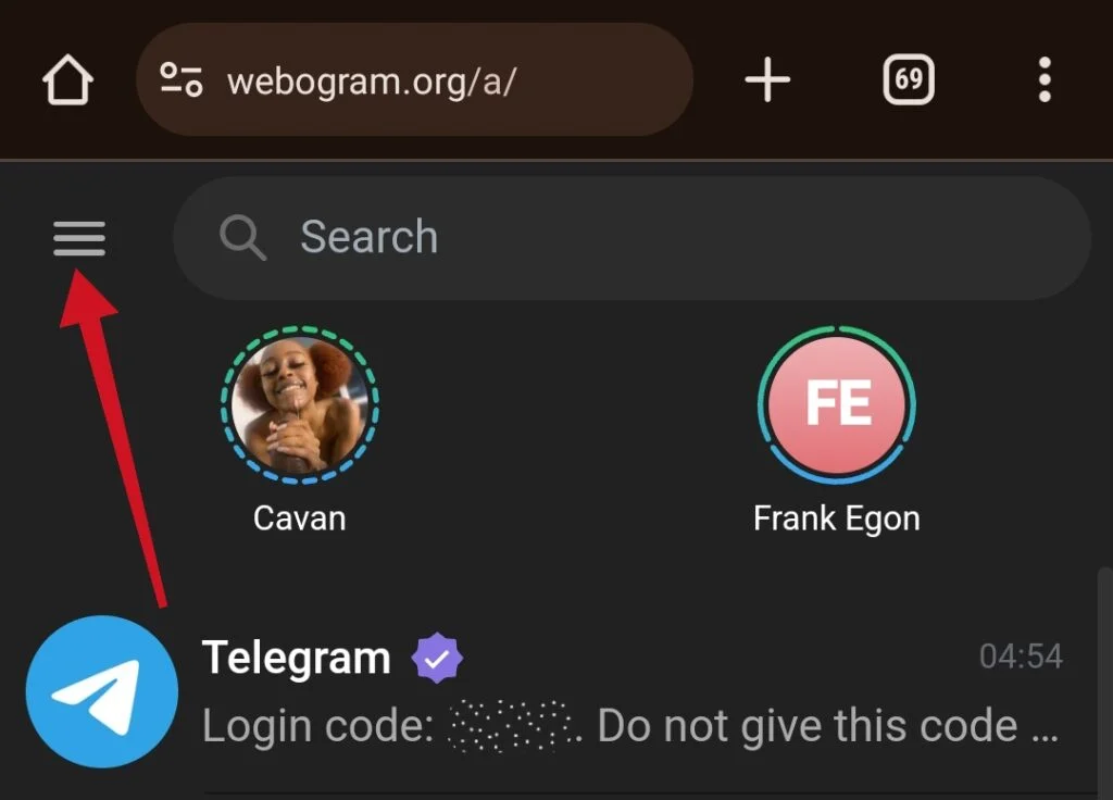 Option Telegram via la version web