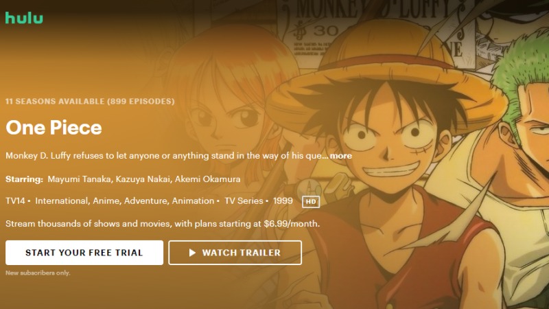 One Piece sur Hulu