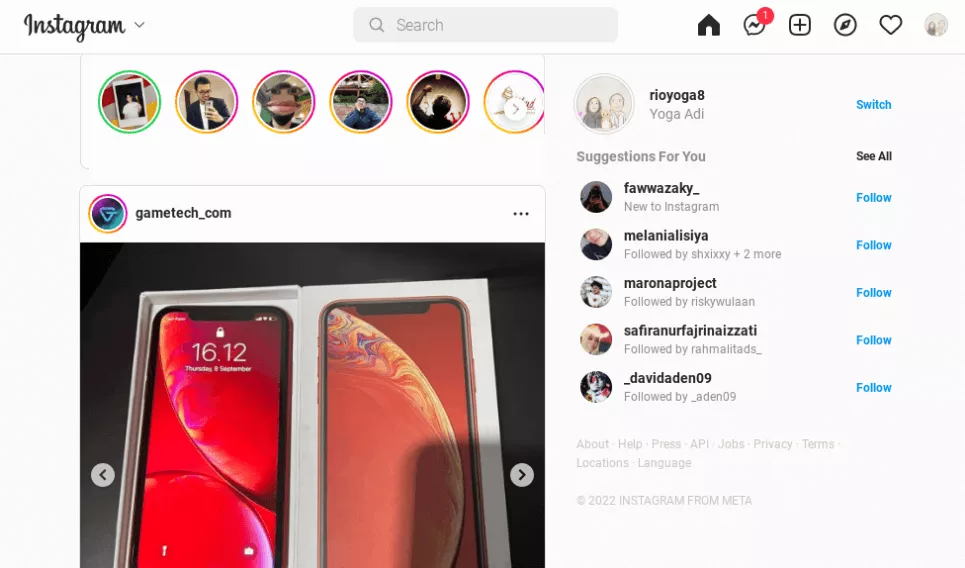 Prendre une capture d'écran sur instagram avec un navigateur mobile ou de bureau