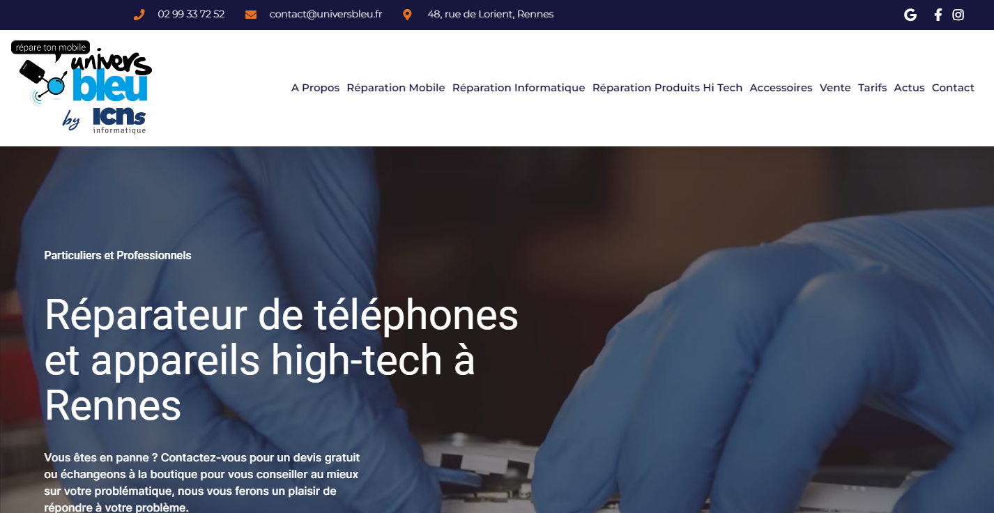 universbleu répare ton mobile réparation de téléphone à Rennes