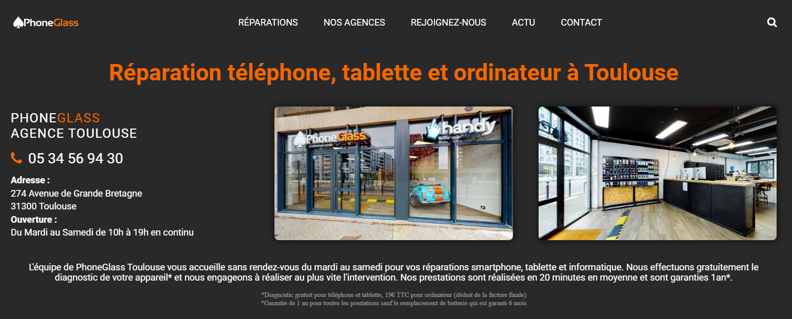 Phoneglass réparation de téléphone Toulouse 