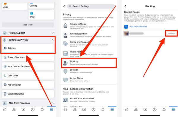 Comment débloquer une personne sur Facebook depuis un iPhone