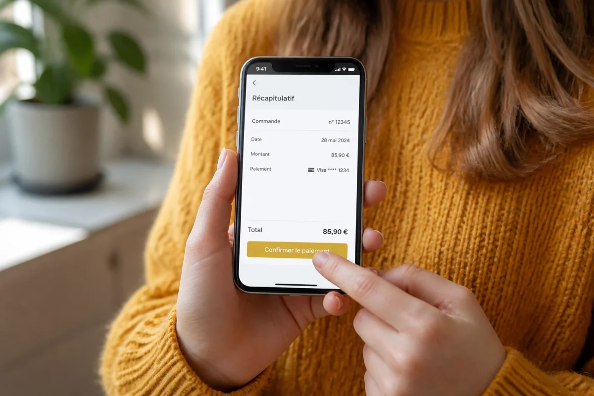 Personne tenant un smartphone pour apprendre comment supprimer un compte Facebook sur téléphone dans un intérieur lumineux.