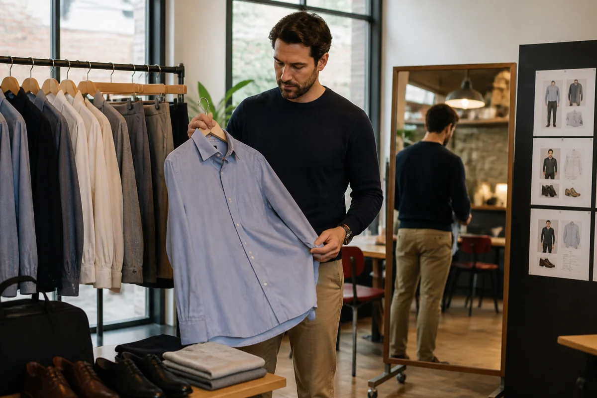 Figurant choisissant une tenue sobre sur un plateau de cinéma pour savoir comment être figurant dans un film